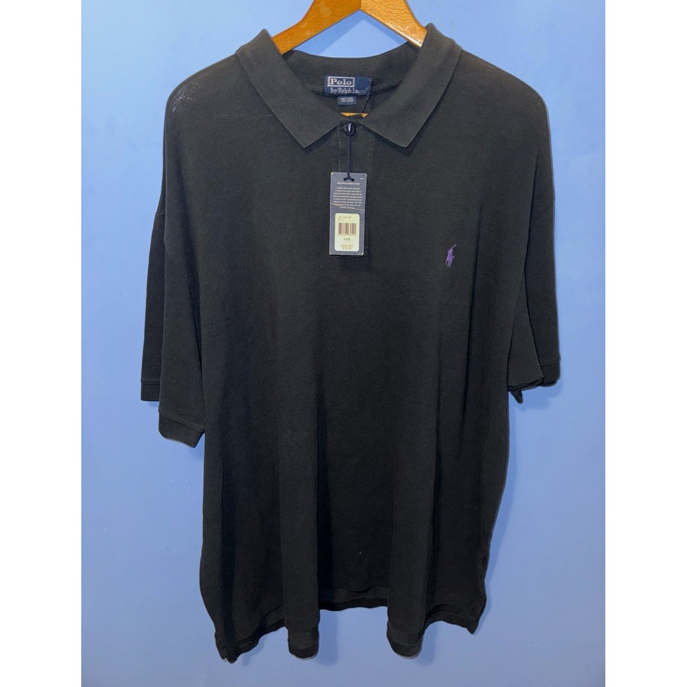 Polo Ralph Lauren Mens 4XB Black Mesh Cotton Polo Shirt 4301623 BT